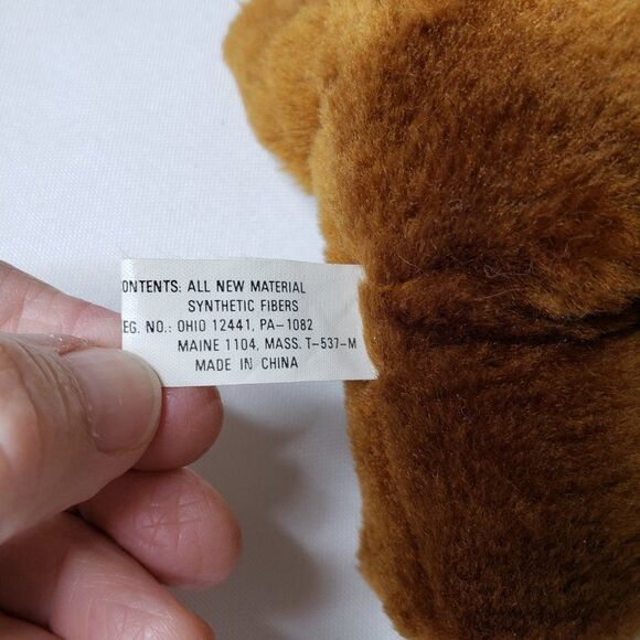 CUTE Vintage Christmas Brown Teddy Bear Plush Tree Ornament Stuffed Animal 6" - Picture 5 of 10